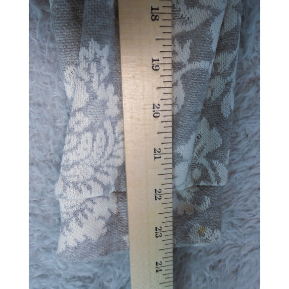 Knox Rose Cardigan Sweater Womens XXL Gray Floral Drape Front Boho Soft Girl - Picture 12 of 14